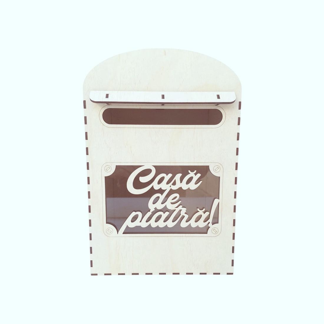 Cutie pentru nunta din lemn, cutie pentru plicuri dar de nunta, cutie bani miri, cutie lemn nunta - model cutie postala - accesorii nuntă - amintiri și cadouri de nuntă - cutie dar nuntă - Artynos.ro