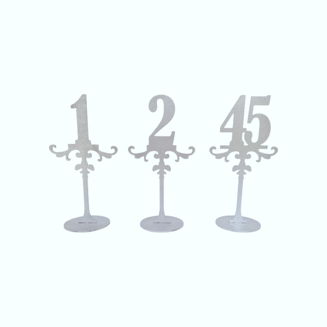 Set numere de masa din lemn 1-45 pentru evenimente - argintiu - 25cm - accesorii nuntă - materiale decor pentru nuntă - decorațiuni pentru masa de nuntă - Artynos.ro Set numere de masa din lemn 1-45 pentru evenimente - argintiu - 25cm - accesorii nuntă - materiale decor pentru nuntă - decorațiuni pentru masa de nuntă - Artynos.ro