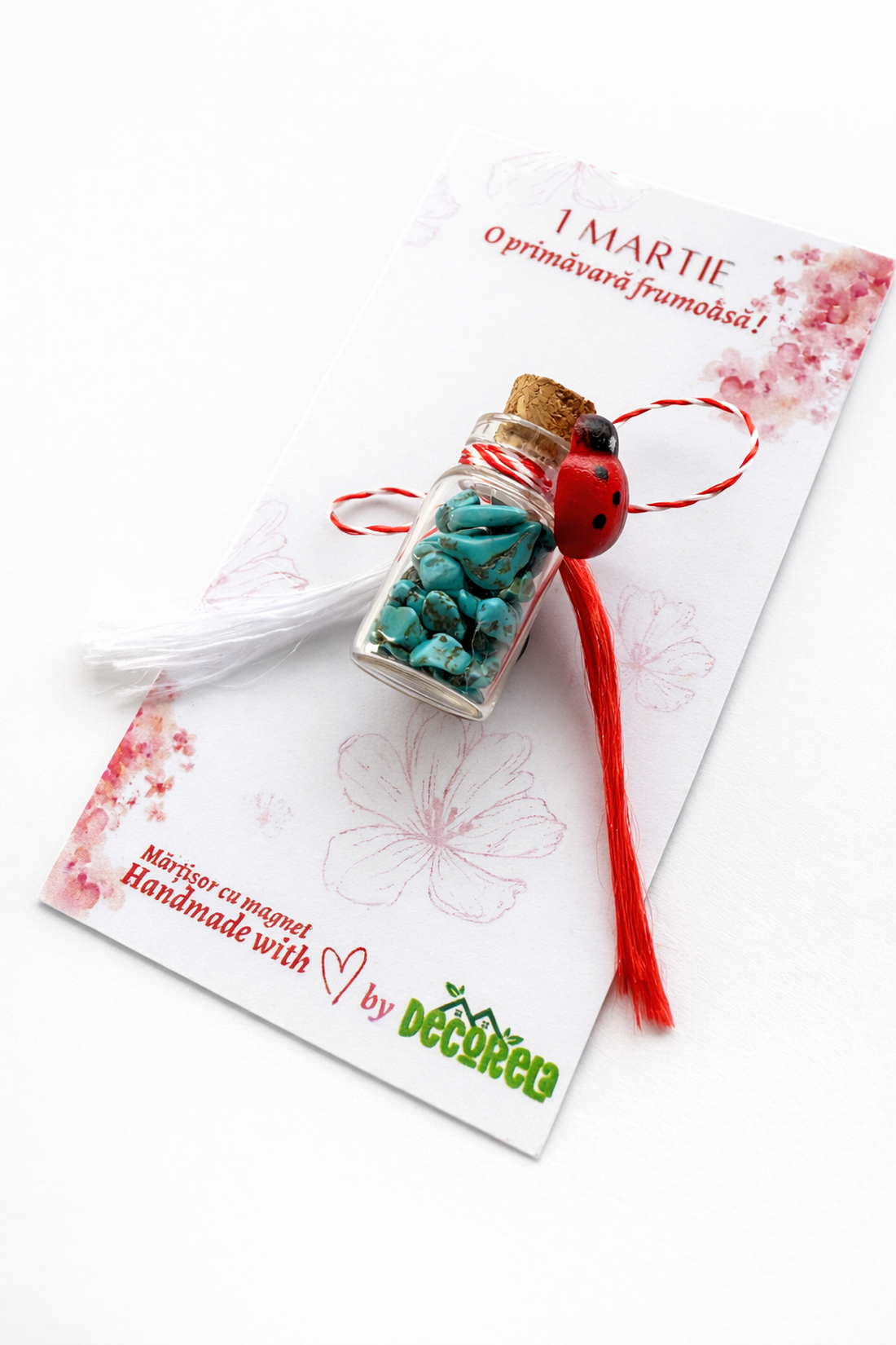 Mărțișor Handmade Cristal Turcoaz - bijuterii - mărțișor - Artynos.ro