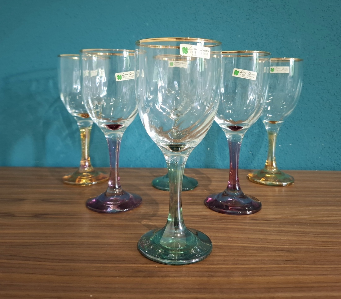 Pahare de vin italienești colorate / pahare de vin iridiscente / pahare aurite  - casă & stil de viață - accesorii pentru echipamente de bucătărie - accesorii de servire - pahare vin - Artynos.ro