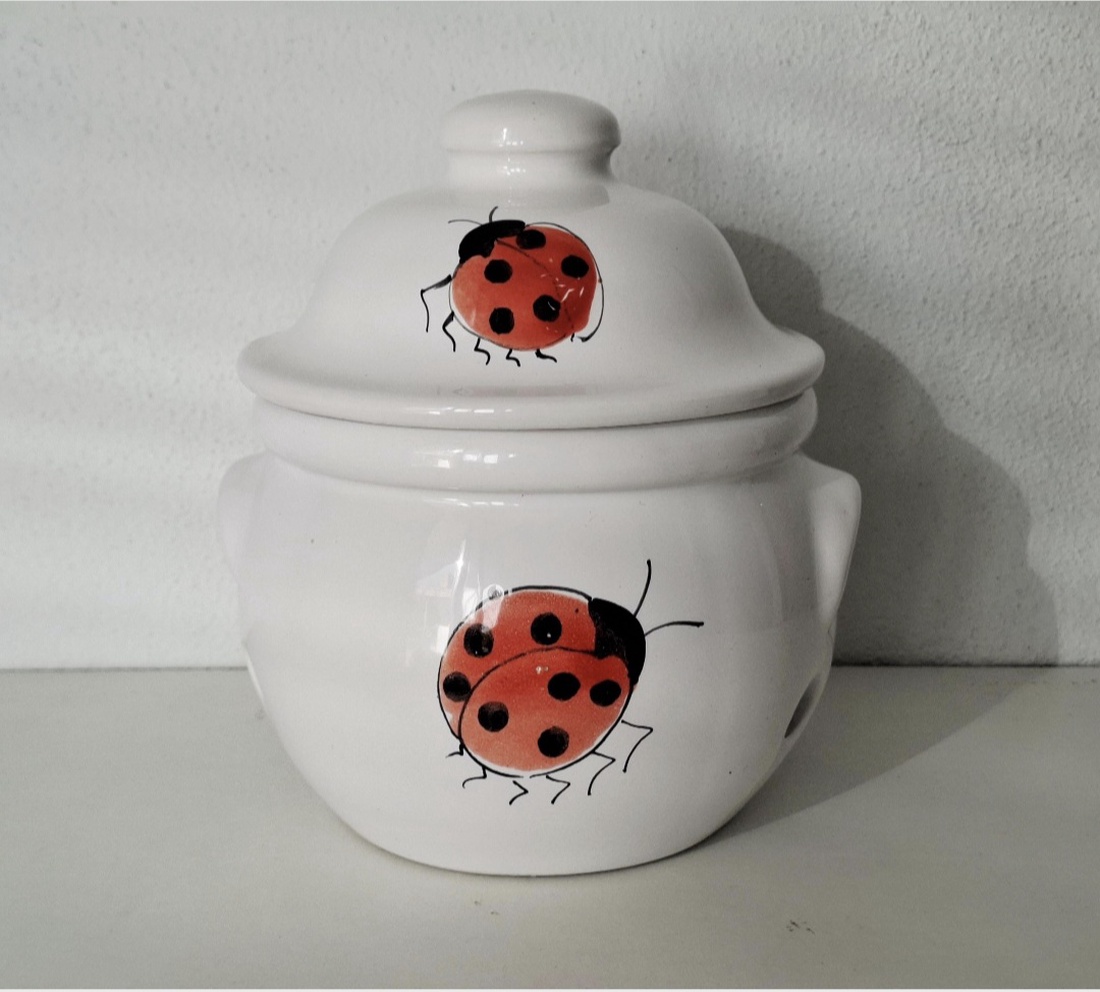 Vas ceramic pentru depozitare usturoi - casă & stil de viață - echipamente de bucătărie - accesorii de depozitare  - recipient de condimente - Artynos.ro