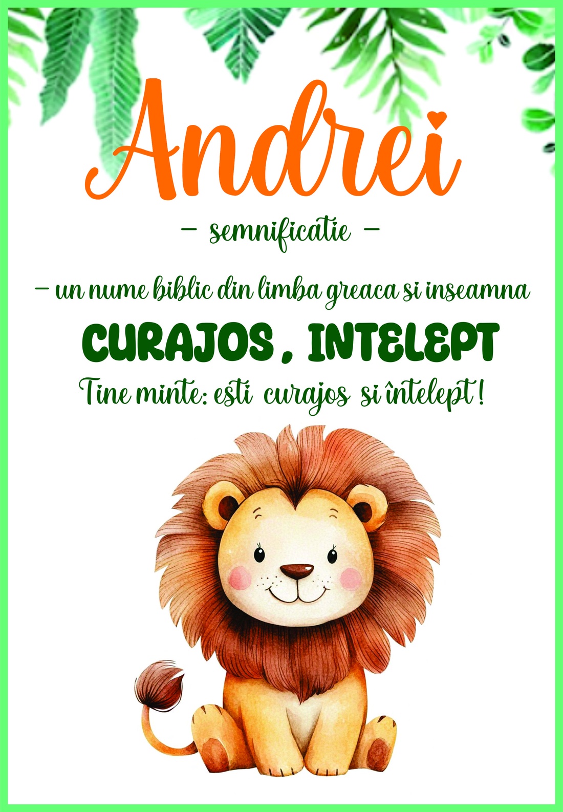 ilustratie Tablou Digital Semnificatia Numelui Copilului - Personalizabil - jucării și echipamente pentru copii - daruri de botez - Artynos.ro