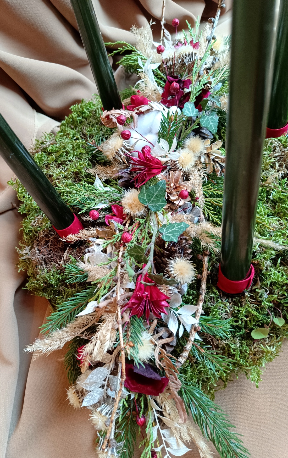 Decoratiune Advent/Craciun - crăciun - decorațiuni de advent - decor de lumânări advent - Artynos.ro