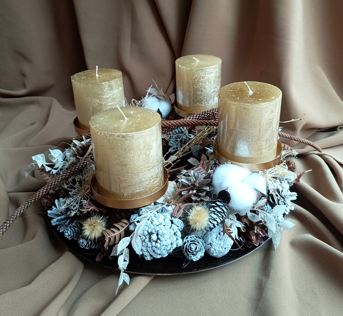Coronita Advent - crăciun - decorațiuni de advent - coroniță advent - Artynos.ro