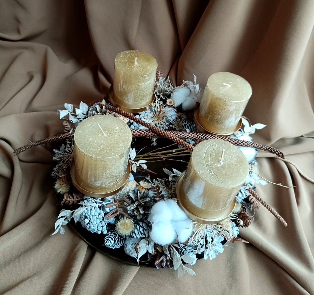 Coronita Advent - crăciun - decorațiuni de advent - coroniță advent - Artynos.ro