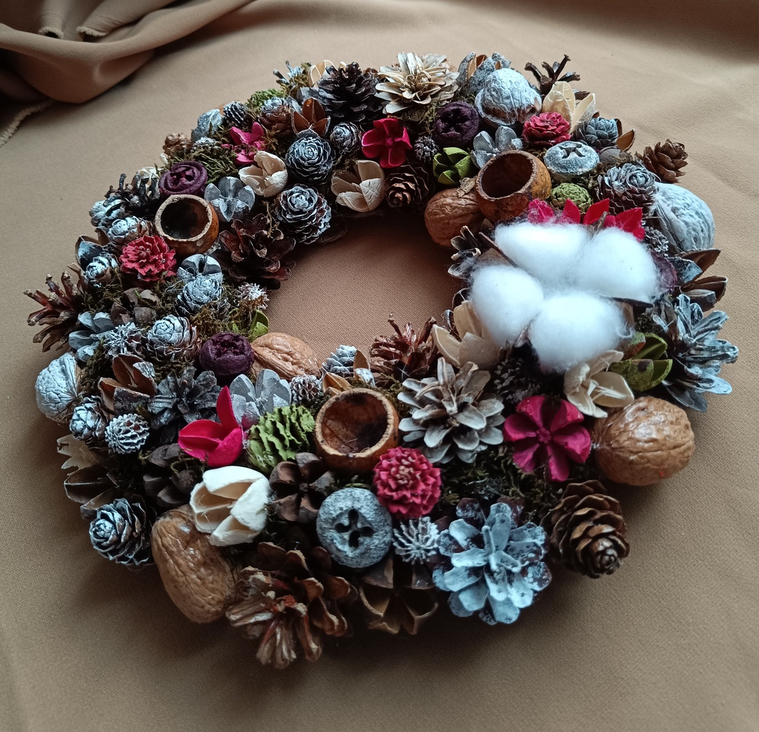 Coronita Craciun/Advent - crăciun - decorațiuni de crăciun de casă - decorațiuni pentru ușă de crăciun - Artynos.ro