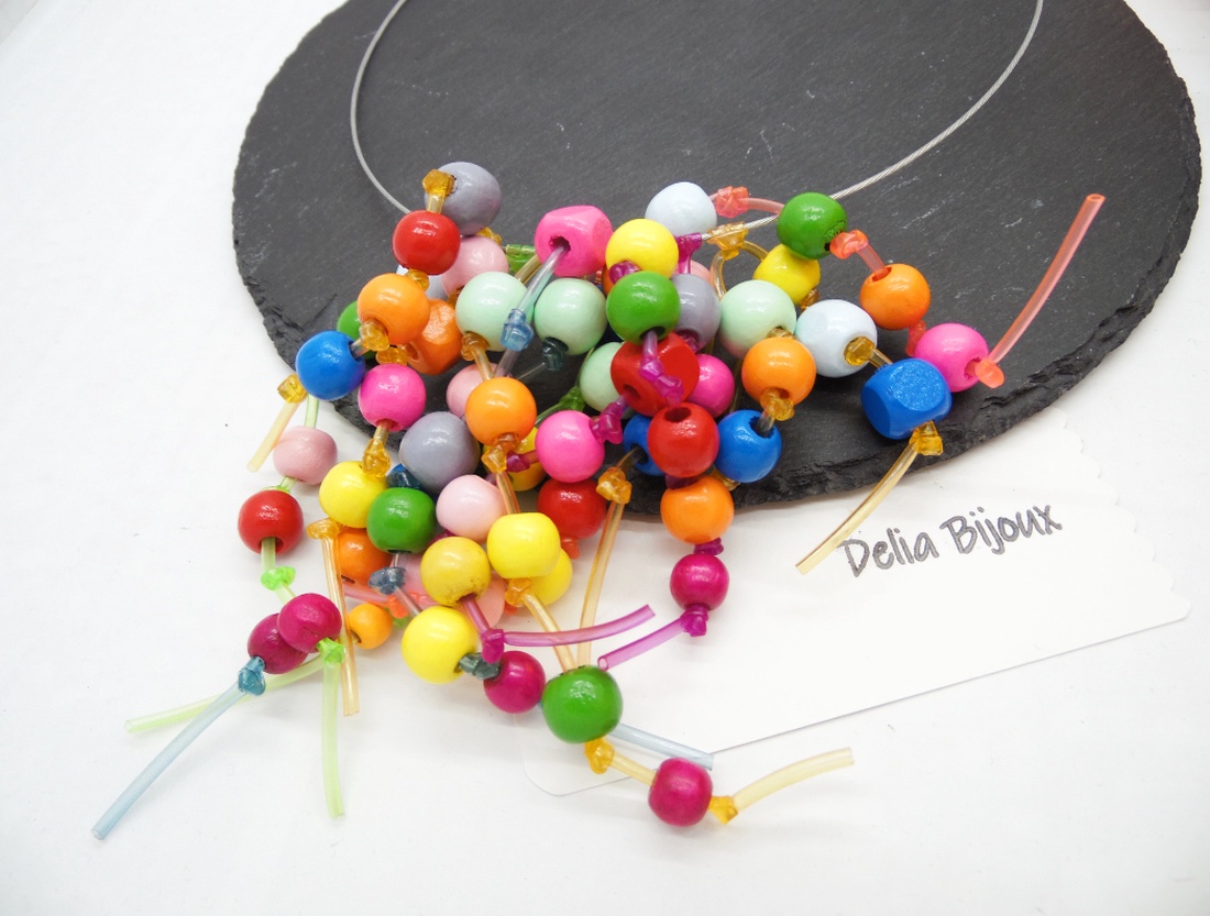 Colier statement unicat multicolor Margele de lemn și tuburi de silicon (cod1273) - bijuterii - coliere - coliere statement - Artynos.ro Colier statement unicat multicolor Margele de lemn și tuburi de silicon (cod1273) - bijuterii - coliere - coliere statement - Artynos.ro