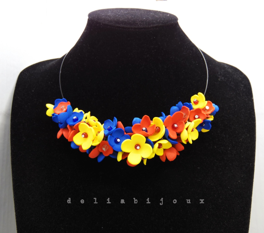 Colier handmade statement - Tricolor (cod1262) - bijuterii - coliere - coliere statement - Artynos.ro Colier handmade statement - Tricolor (cod1262) - bijuterii - coliere - coliere statement - Artynos.ro