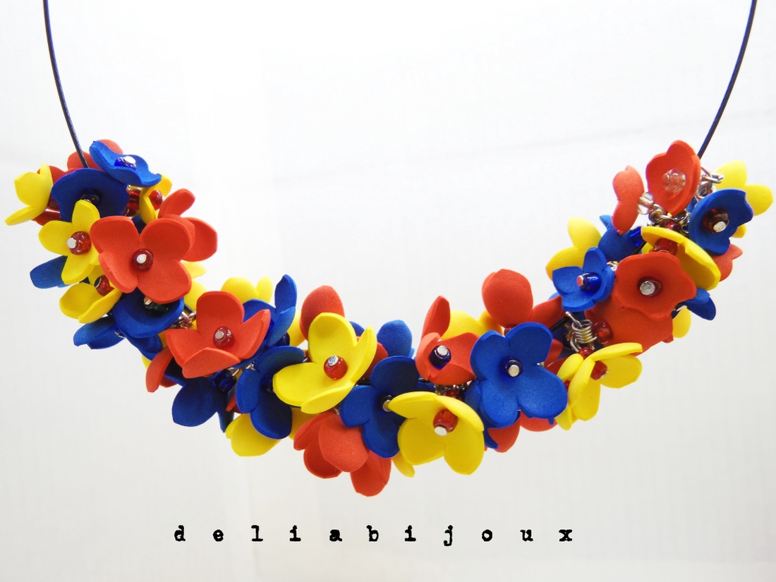 Colier handmade statement - Tricolor (cod1262) - bijuterii - coliere - coliere statement - Artynos.ro Colier handmade statement - Tricolor (cod1262) - bijuterii - coliere - coliere statement - Artynos.ro