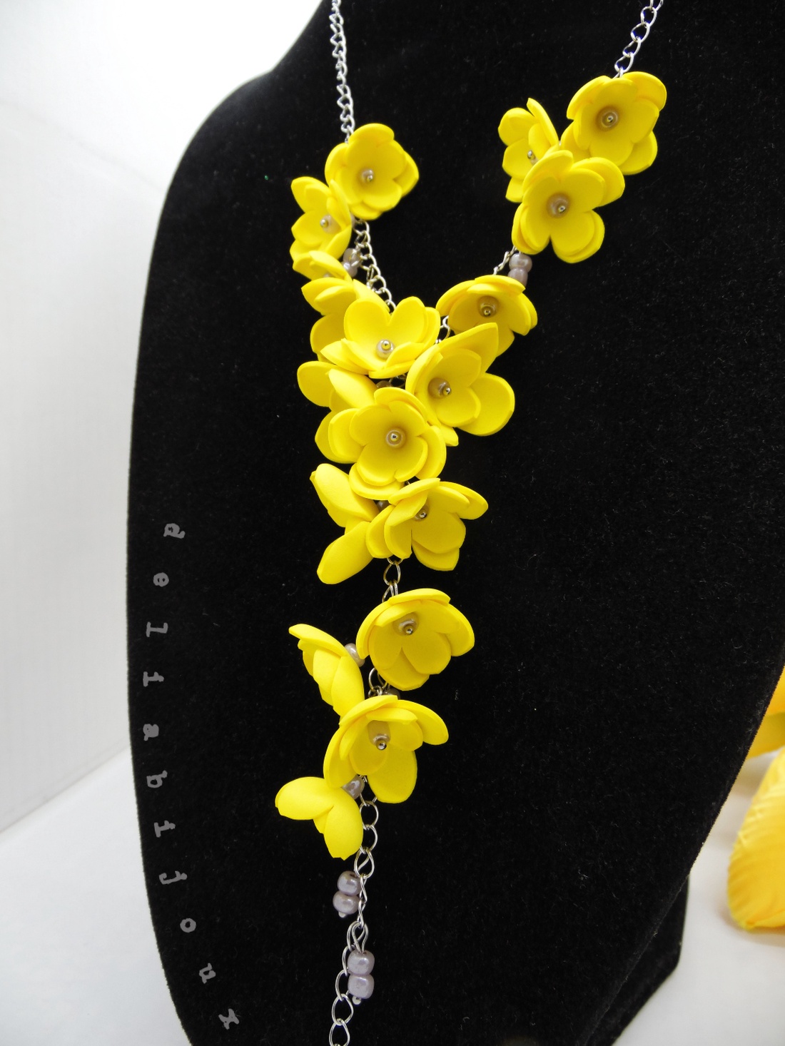 Colier handmade statement unicat -floral - foamiran (cod1172) - bijuterii - coliere - coliere statement - Artynos.ro