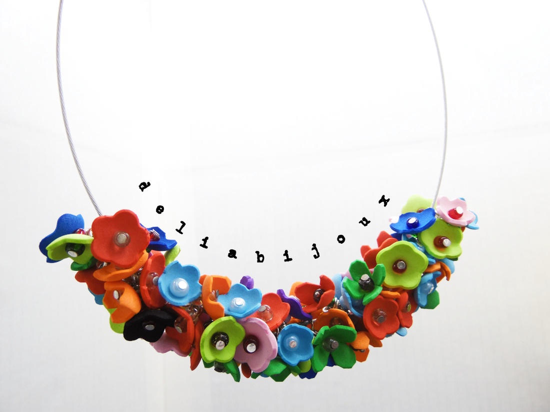 Colier handmade statement -floral - multicolor foamiran (cod1103) - bijuterii - coliere - coliere statement - Artynos.ro Colier handmade statement -floral - multicolor foamiran (cod1103) - bijuterii - coliere - coliere statement - Artynos.ro