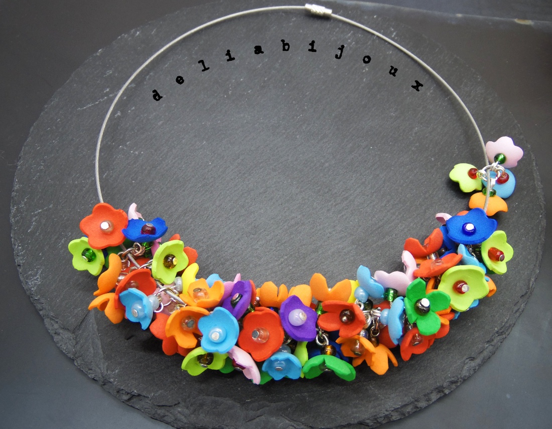 Colier handmade statement -floral - multicolor foamiran (cod1103) - bijuterii - coliere - coliere statement - Artynos.ro Colier handmade statement -floral - multicolor foamiran (cod1103) - bijuterii - coliere - coliere statement - Artynos.ro