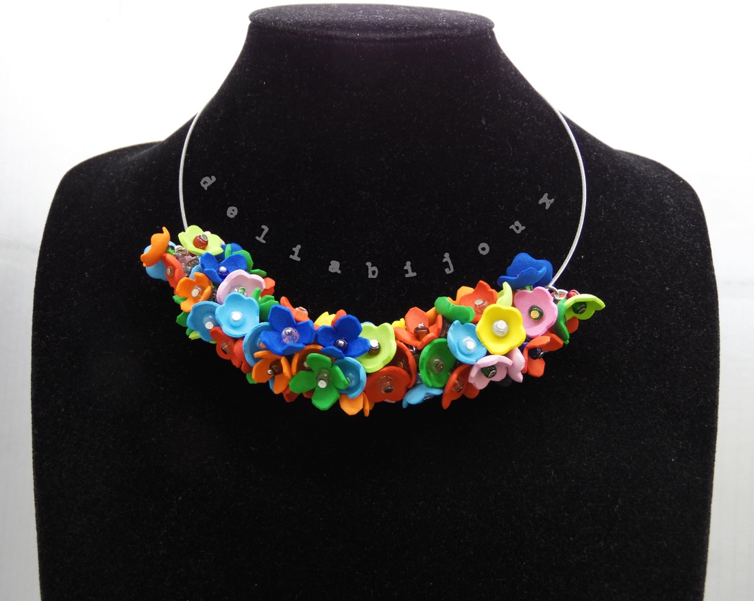 Colier handmade statement -floral - multicolor foamiran (cod1103) - bijuterii - coliere - coliere statement - Artynos.ro Colier handmade statement -floral - multicolor foamiran (cod1103) - bijuterii - coliere - coliere statement - Artynos.ro