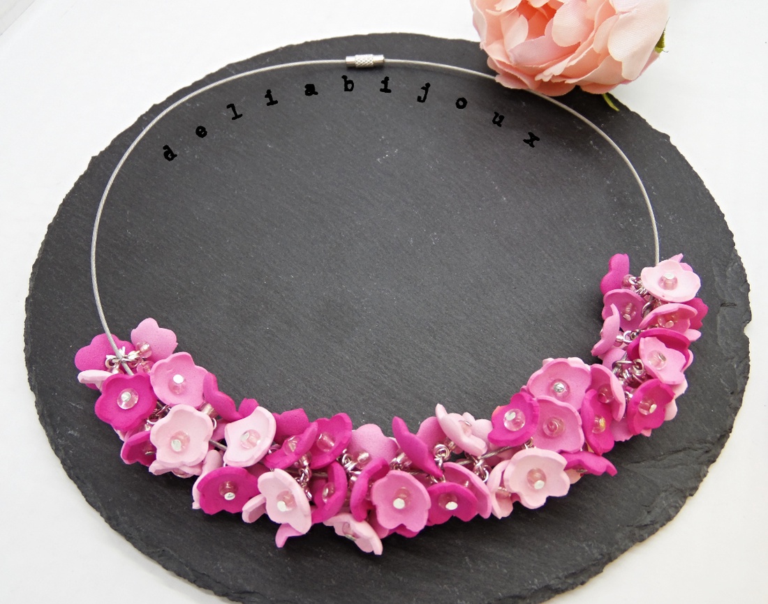 Colier handmade statement -floral - foamiran (cod1048) - bijuterii - coliere - coliere statement - Artynos.ro Colier handmade statement -floral - foamiran (cod1048) - bijuterii - coliere - coliere statement - Artynos.ro
