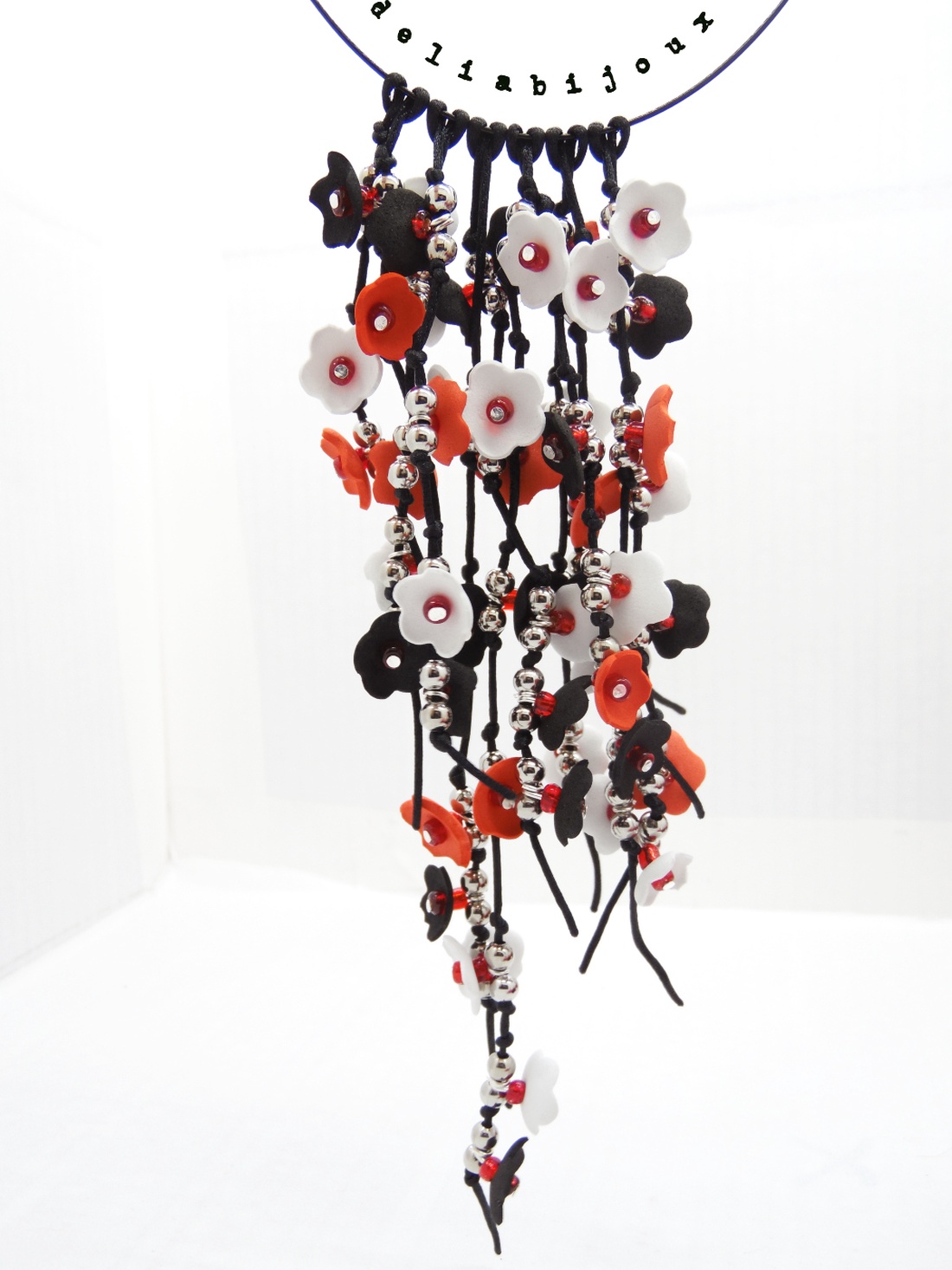 Colier handmade statement unicat -floral - foamiran (cod1004) - bijuterii - coliere - coliere statement - Artynos.ro
