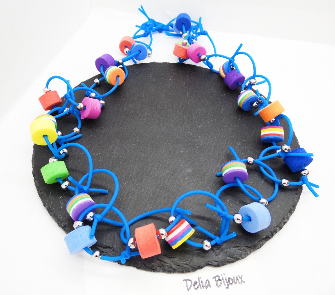 Colier statement unicat multicolor din silicon si foamiran (cod1277) - bijuterii - coliere - coliere statement - Artynos.ro Colier statement unicat multicolor din silicon si foamiran (cod1277) - bijuterii - coliere - coliere statement - Artynos.ro