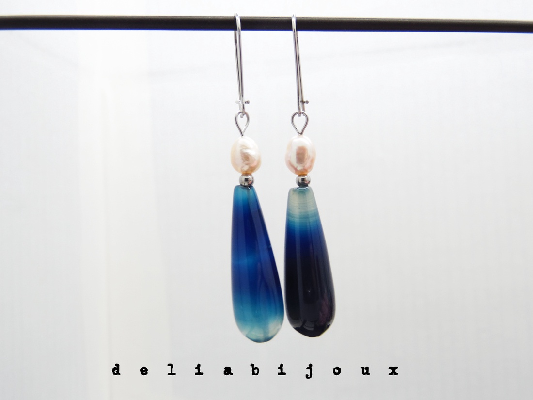 Cercei handmade unicat - agate si perle (cod1126 - bijuterii - cercei - cercei cerc - Artynos.ro
