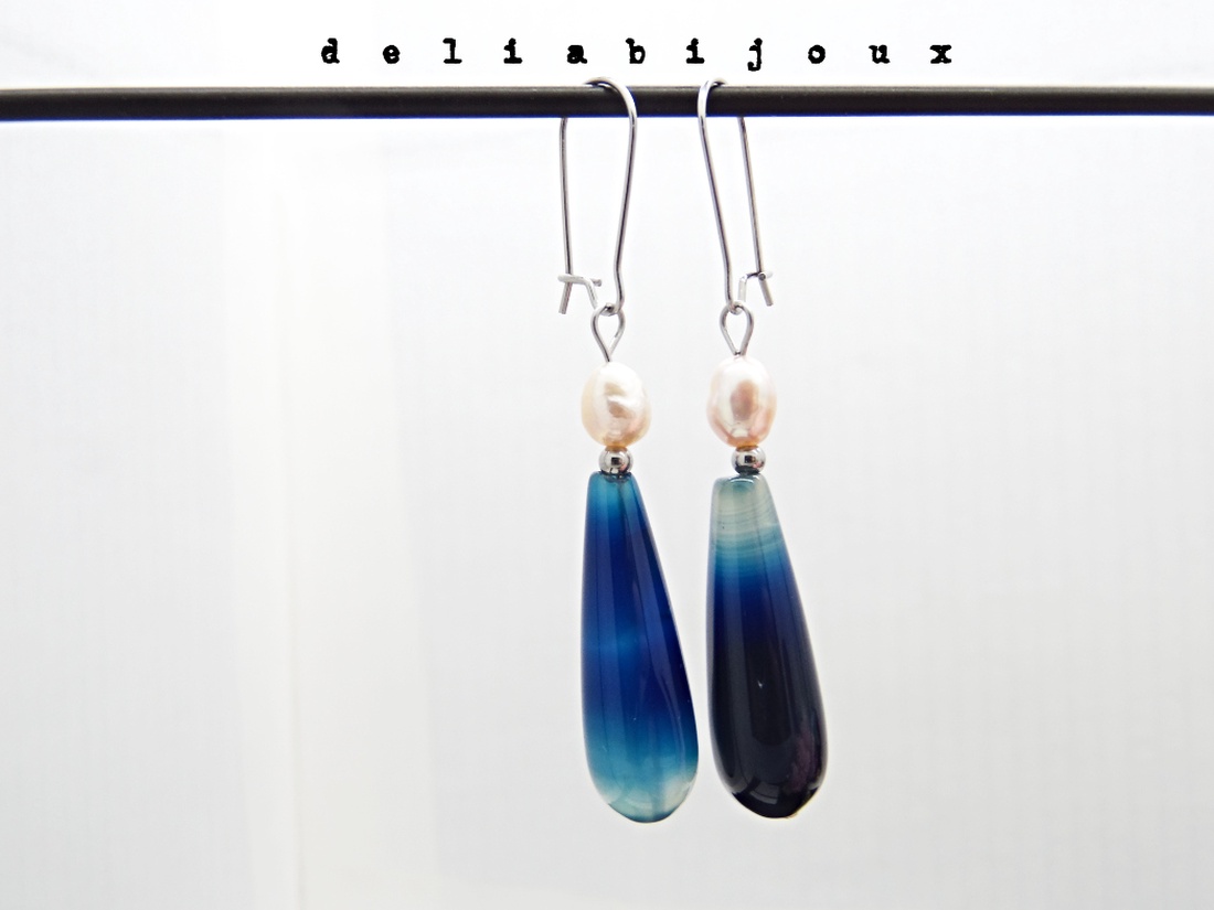 Cercei handmade unicat - agate si perle (cod1126 - bijuterii - cercei - cercei cerc - Artynos.ro