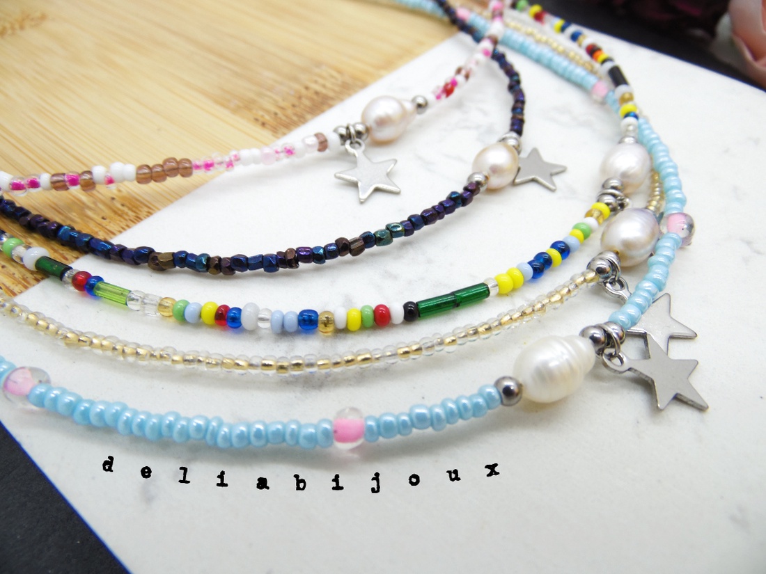 Coliere handmade - perle naturale de cultura si margele de nisip (cod1059) - bijuterii - coliere - coliere statement - Artynos.ro