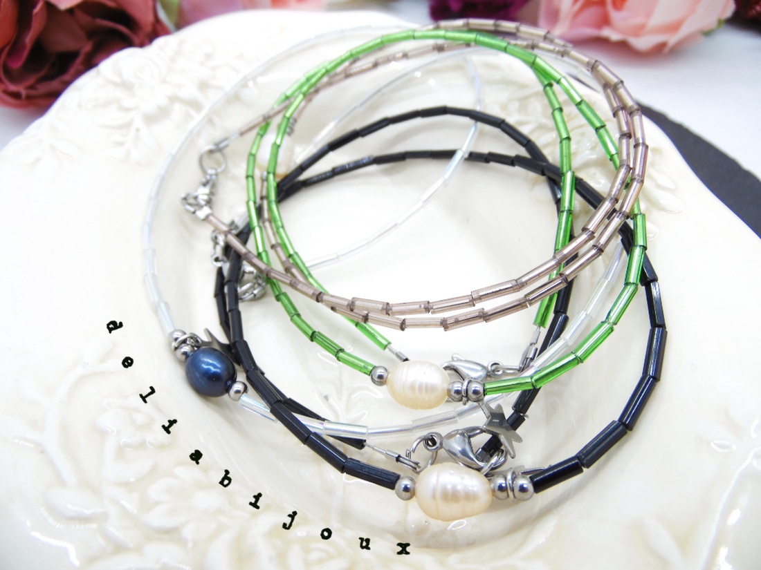 Coliere handmade - perle naturale de cultura si margele de nisip (cod1057) - bijuterii - coliere - coliere statement - Artynos.ro