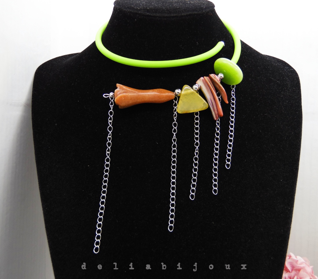 Colier handmade unicat - agate, sidef (cod1197) - bijuterii - coliere - coliere statement - Artynos.ro
