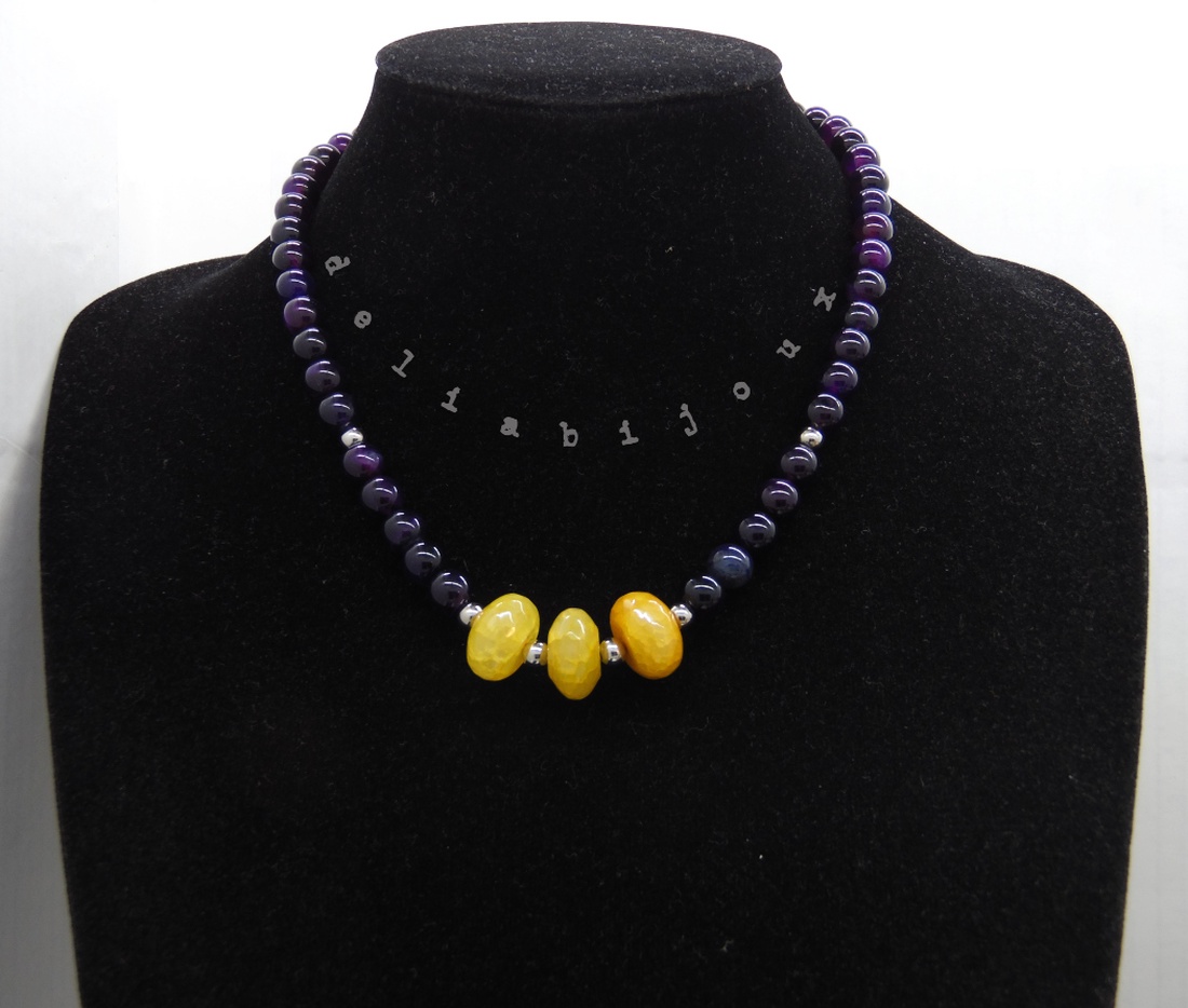 Colier handmade unicat - agate (cod1141) - bijuterii - coliere - coliere statement - Artynos.ro