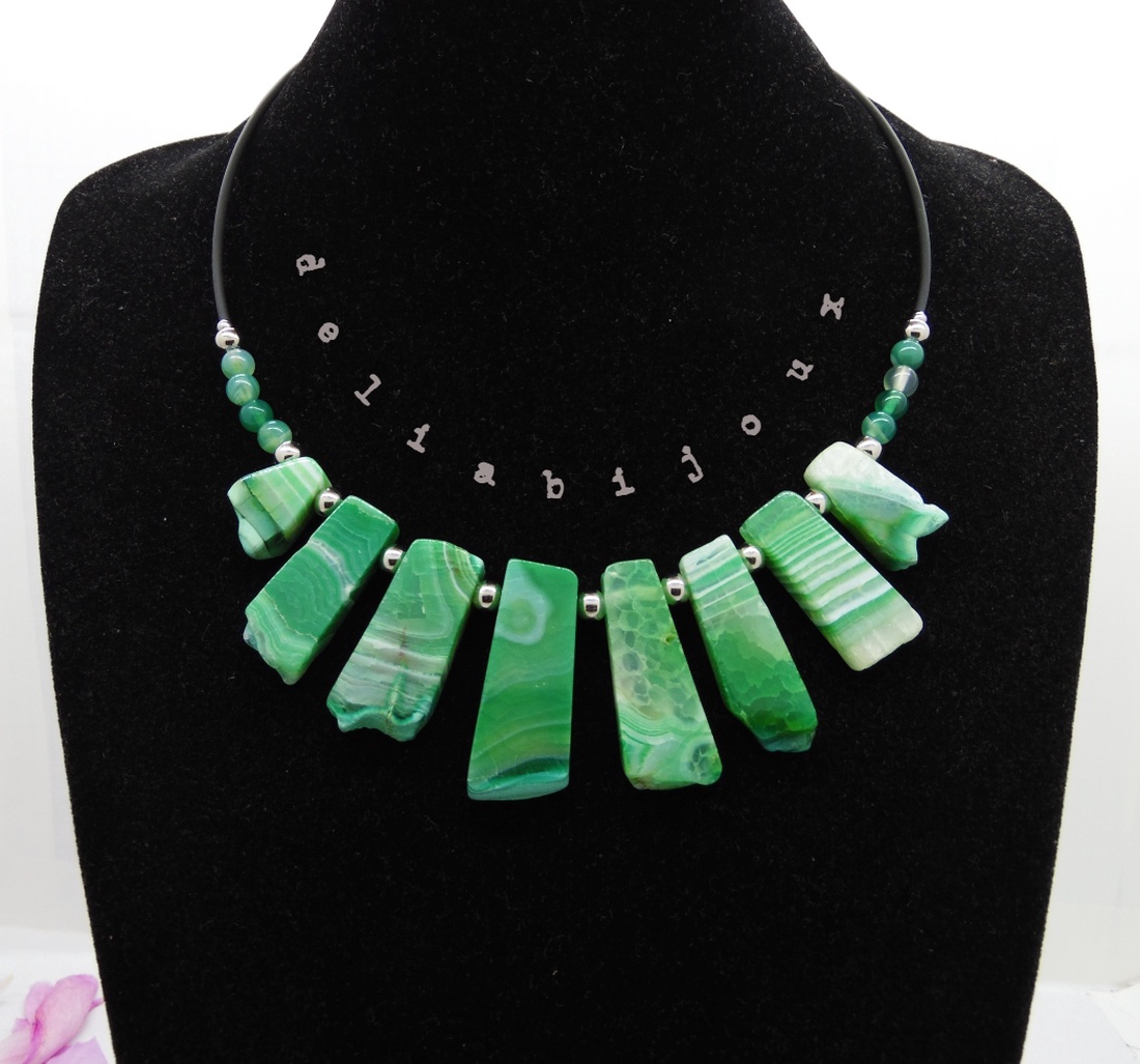 Colier handmade unicat - agate (cod648) - bijuterii - coliere - coliere din pietre semiprețioase - Artynos.ro