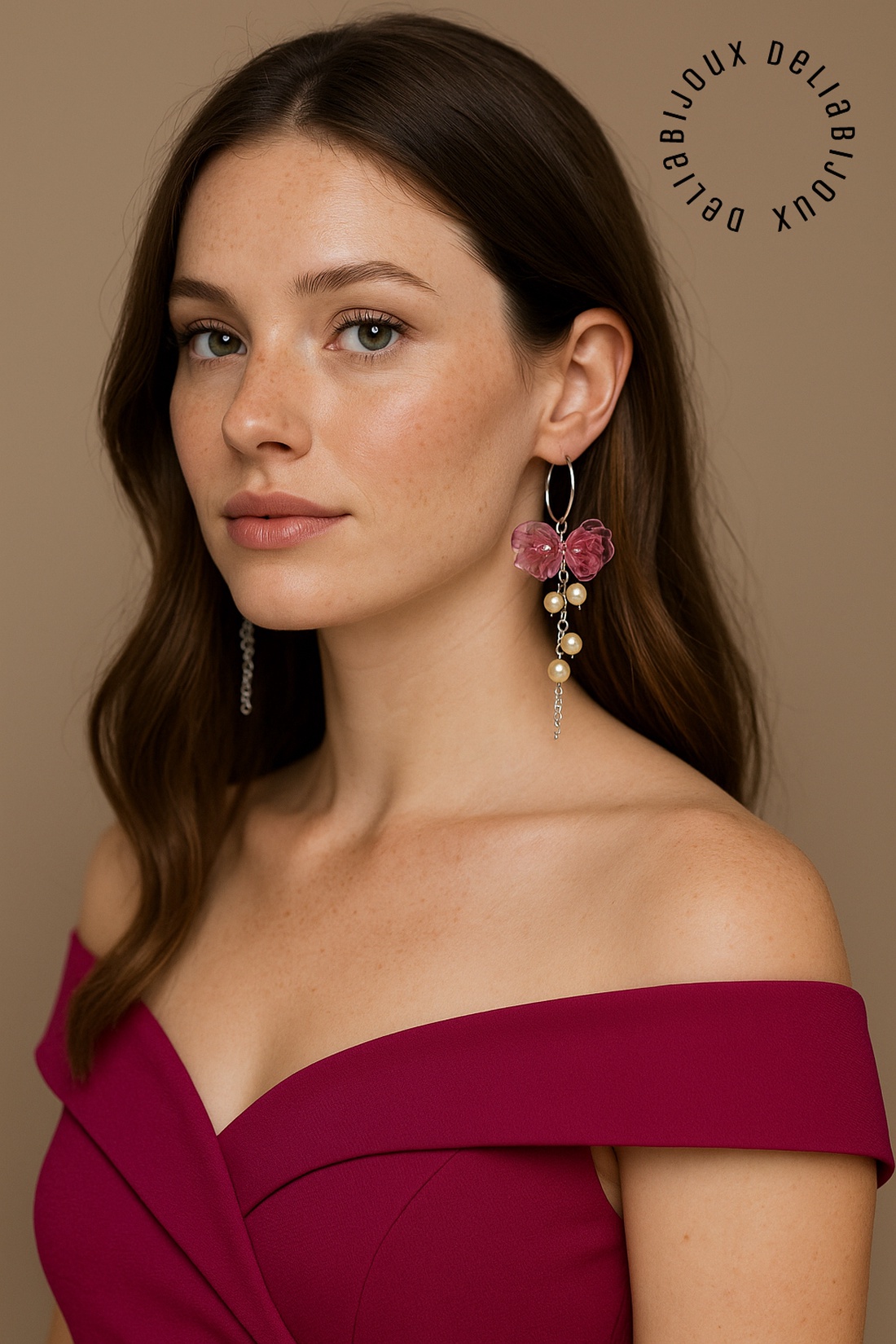 Cercei statement handmade unicat - PET-uri (plastic) reciclate - flori (cod1353) - bijuterii - cercei - cercei lungi - Artynos.ro