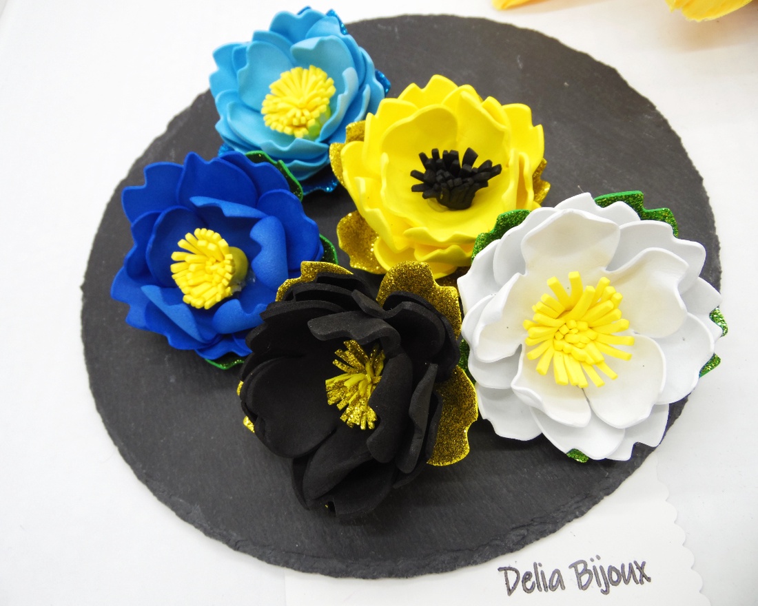 Brosa statement handmade unicat - Martisor - floare (cod1173) - bijuterii - broșe - Artynos.ro