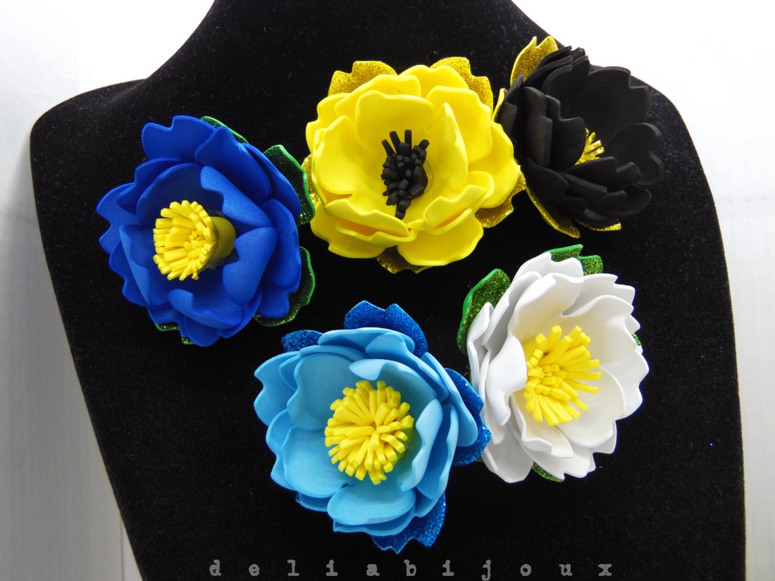 Brosa statement handmade unicat - Martisor - floare (cod1173) - bijuterii - broșe - Artynos.ro