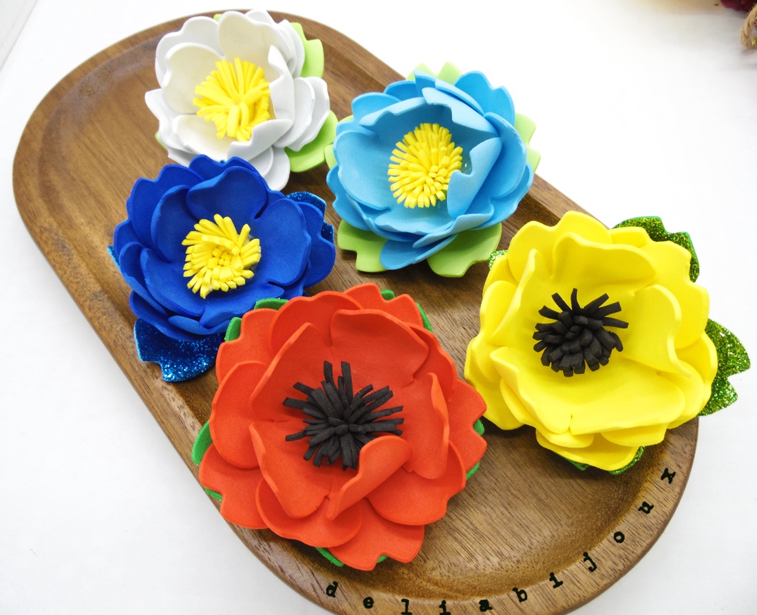 Brosa statement handmade unicat - Martisor - floare (cod1171) - bijuterii - broșe - Artynos.ro