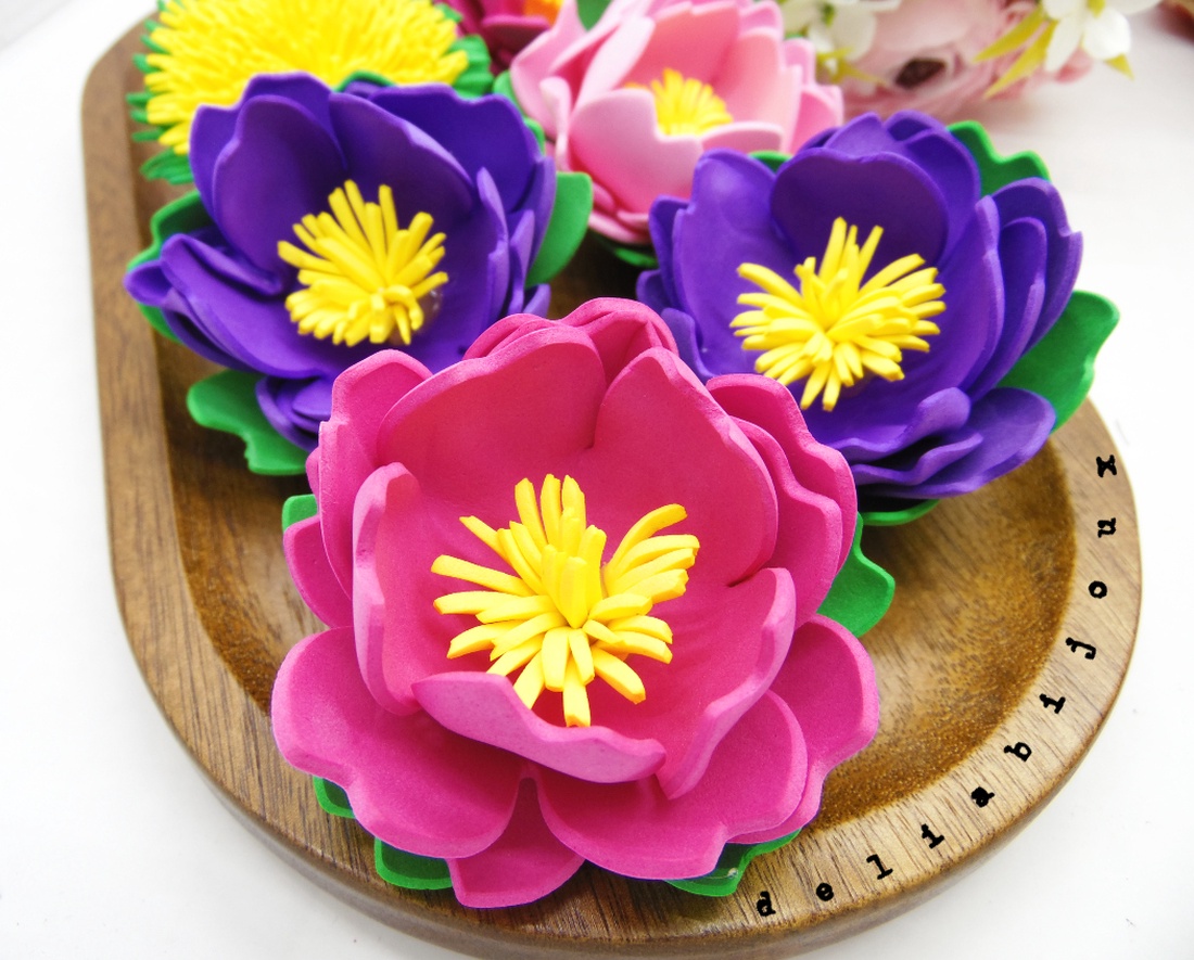 Brosa statement handmade unicat - Martisor - floare (cod1168) - bijuterii - broșe - Artynos.ro