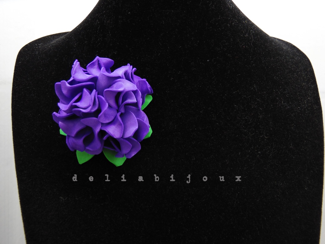 Brosa statement handmade unicat - Martisor - floare (cod951) - bijuterii - broșe - Artynos.ro