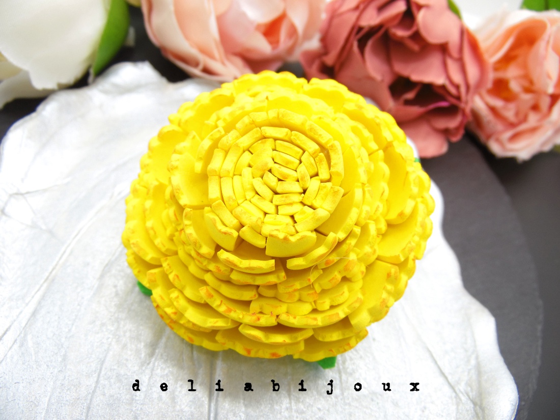 Brosa statement handmade unicat - Martisor - floare (cod957) - bijuterii - broșe - Artynos.ro