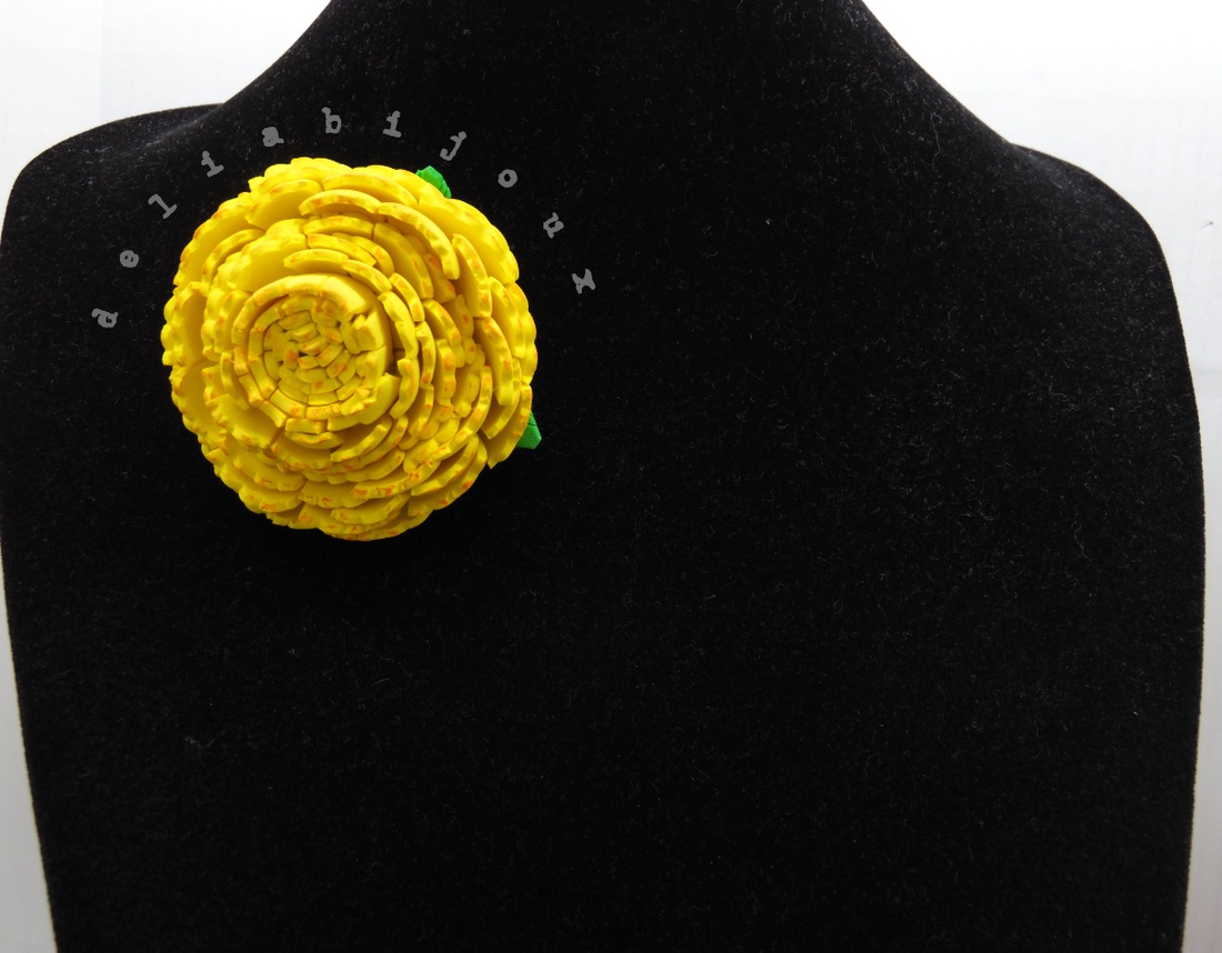 Brosa statement handmade unicat - Martisor - floare (cod957) - bijuterii - broșe - Artynos.ro