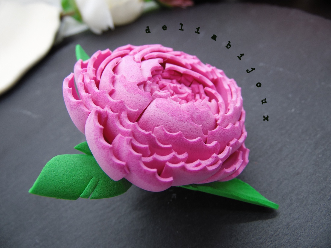 Brosa statement handmade unicat - Martisor - floare (cod953) - bijuterii - broșe - Artynos.ro