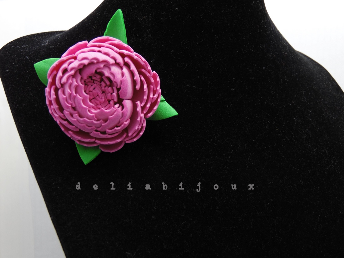 Brosa statement handmade unicat - Martisor - floare (cod953) - bijuterii - broșe - Artynos.ro