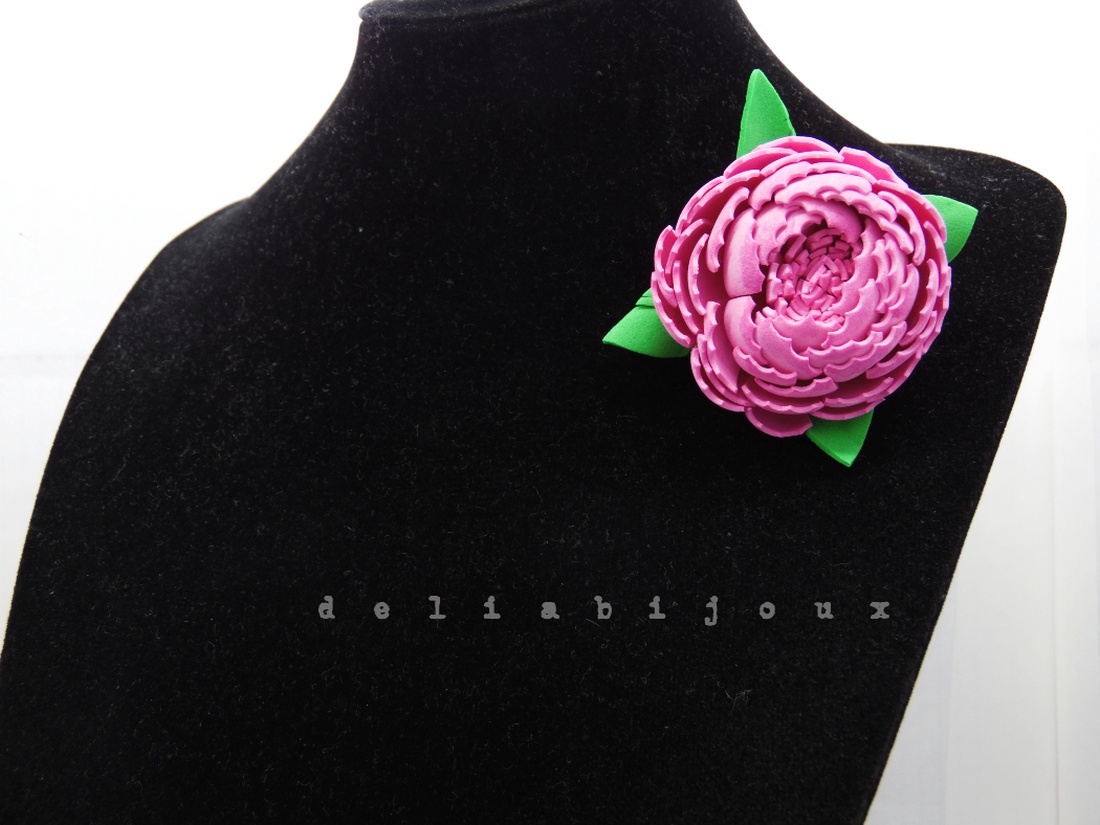 Brosa statement handmade unicat - Martisor - floare (cod953) - bijuterii - broșe - Artynos.ro