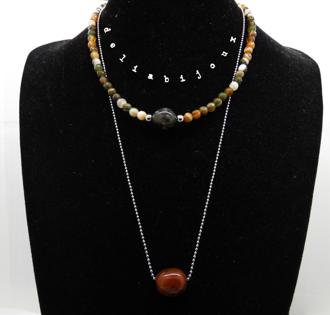 Coliere handmade unicat - agate indiene (cod700) - bijuterii - seturi de bijuterii - Artynos.ro