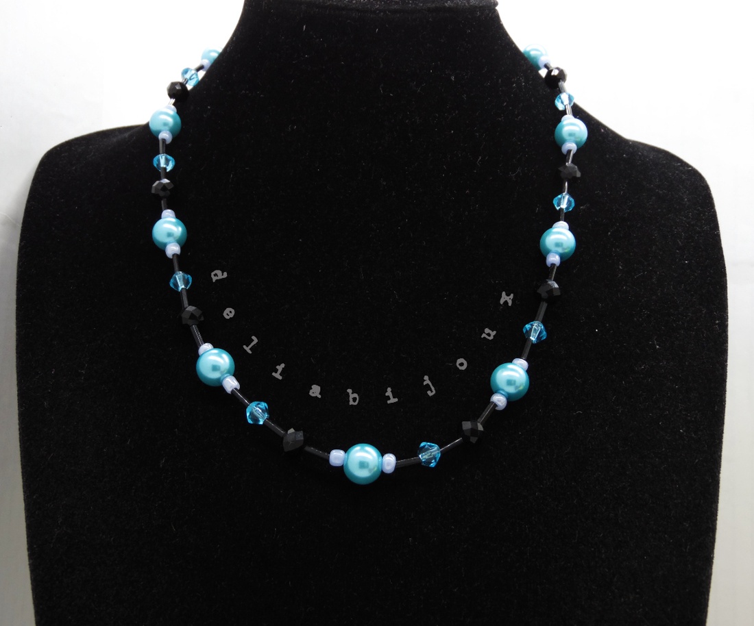 Colier handmade -margele nisip, perle de sticla (cod1205) - bijuterii - coliere - coliere din mărgele - Artynos.ro