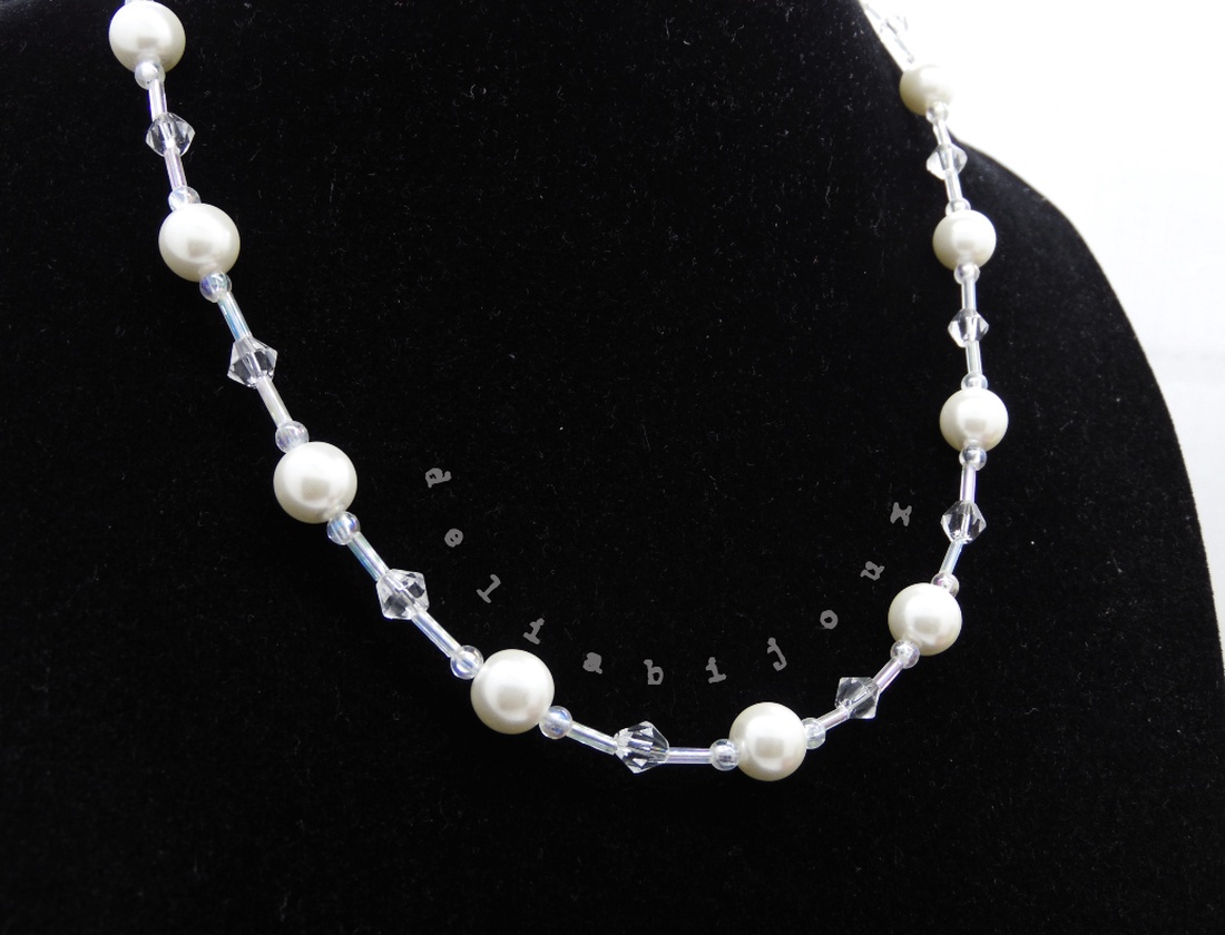 Colier handmade -margele nisip, perle de sticla (cod1206) - bijuterii - coliere - coliere din mărgele - Artynos.ro