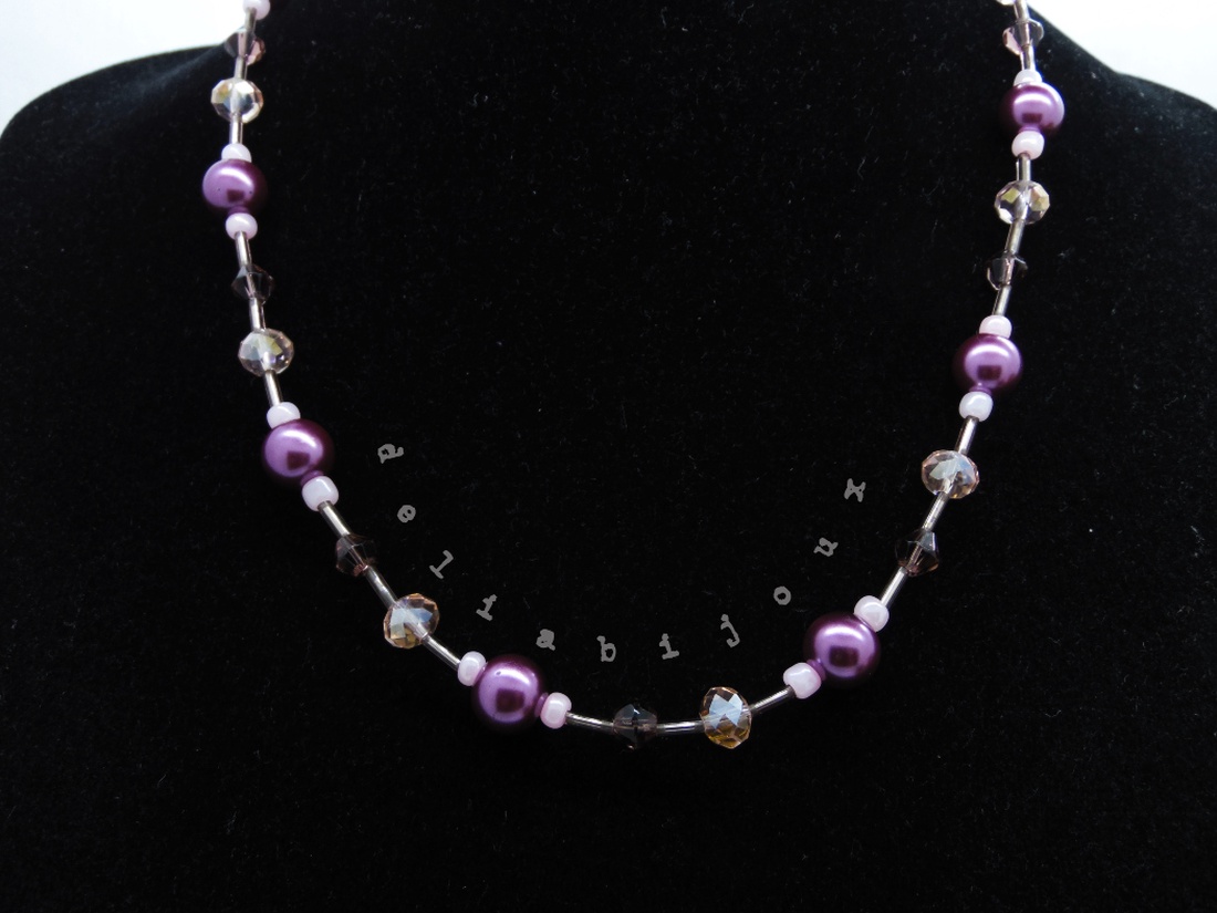 Colier handmade -margele nisip, margele sticla (cod1202) - bijuterii - coliere - coliere din mărgele - Artynos.ro