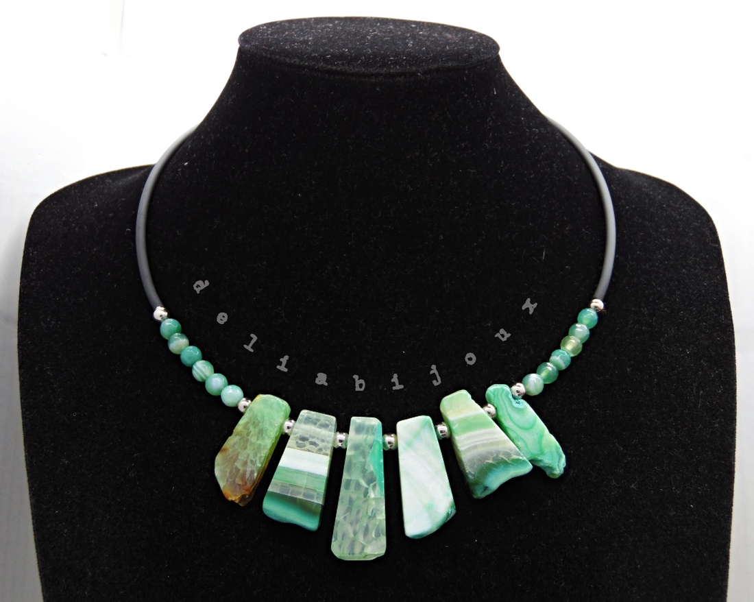 Colier handmade unicat - agate naturale (cod1359) - bijuterii - coliere - coliere din pietre semiprețioase - Artynos.ro