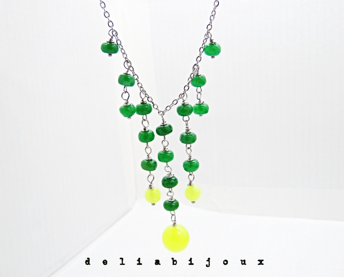 Set de bijuterii handmade unicat agate si jad (cod1403) - bijuterii - seturi de bijuterii - Artynos.ro