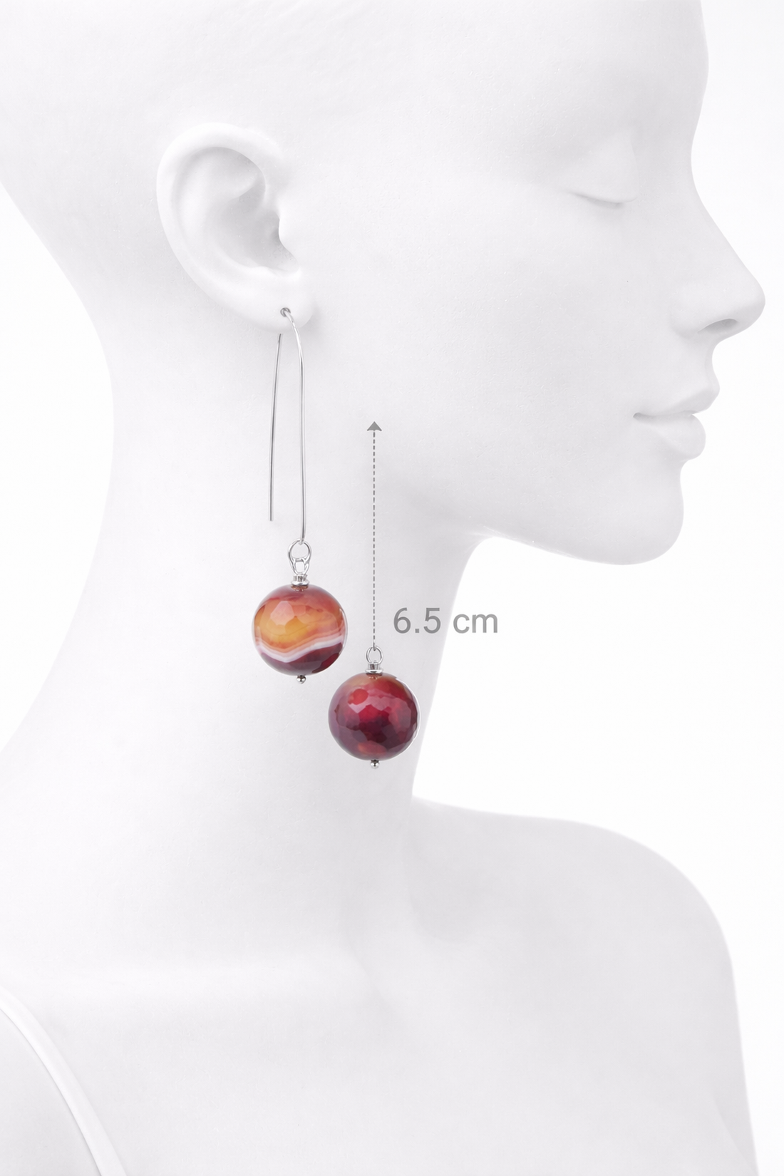 Cercei handmade lungi cu agat natural fațetat (cod1404) - bijuterii - cercei - cercei din pietre semiprețioase - Artynos.ro