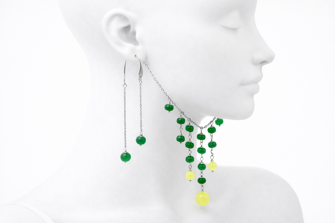 Set de bijuterii handmade unicat agate si jad (cod1403) - bijuterii - seturi de bijuterii - Artynos.ro