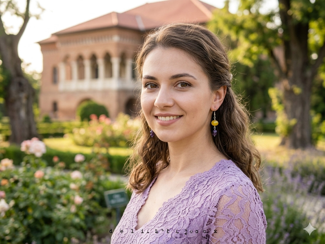 Cercei handmade eleganți - agat galben fațetat și ametist free form - bijuterie cu pietre naturale (cod1409) - bijuterii - cercei - cercei din pietre semiprețioase - Artynos.ro