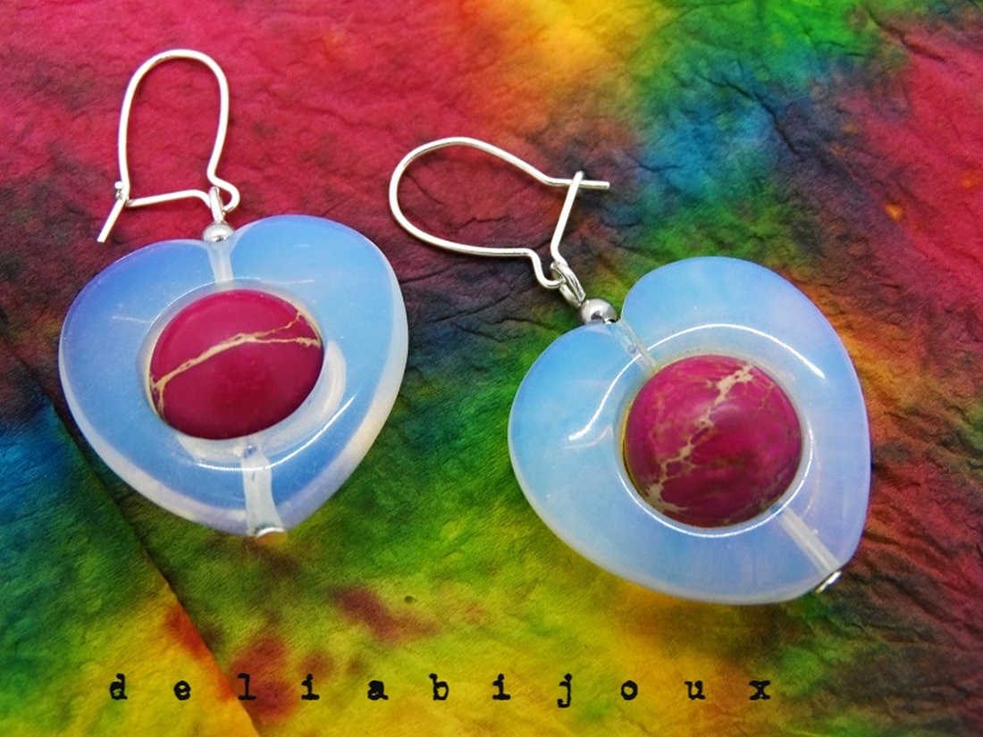 Cercei handmade unicat - opalit si regalite - tortite argint  - bijuterii - cercei - cercei din pietre semiprețioase - Artynos.ro