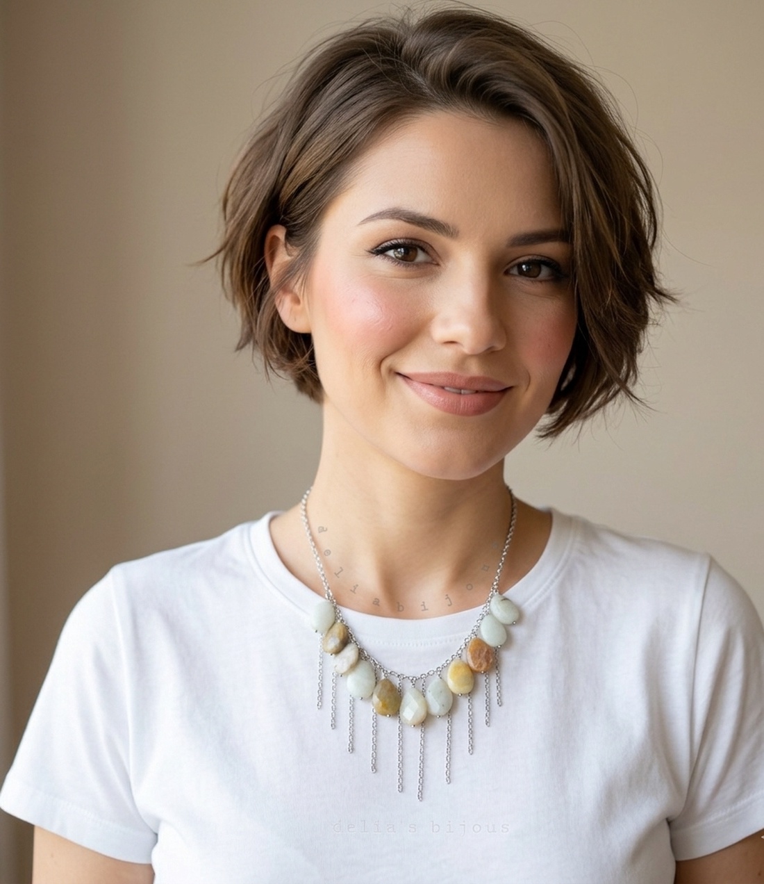 Colier statement din amazonit natural piesă unicat handmade (cod1420) - bijuterii - coliere - coliere din mărgele - Artynos.ro