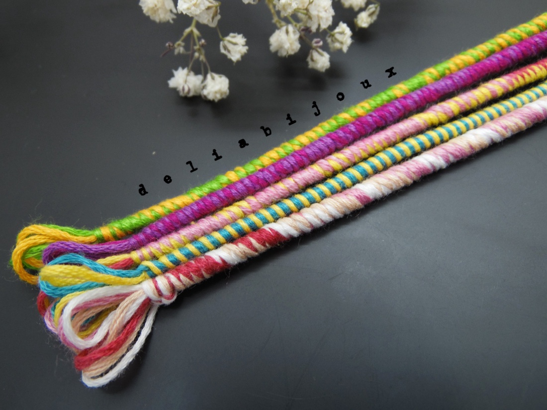 Set Brățări Prieteniei Handmade � 5 Brățări Colorate din Ață de Bumbac (cod1102) - bijuterii - brățări - brățări împletite - Artynos.ro